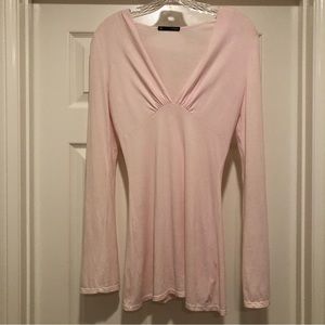 NEW Krisa Soft Pink Long Sleeve Tee T-Shirt Top Size XS